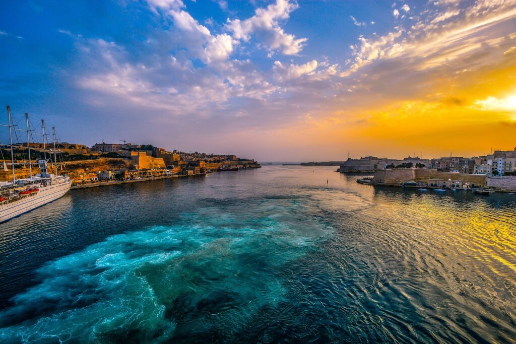 Malta, Harbor, Sunset